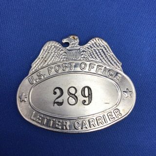 Vintage Metal Us Postal Service Letter Carrier Hat Badge 289