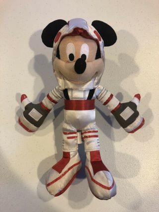 Disney World Parks Red Astronaut Mickey Mouse Plush Space Mountain Mission Space