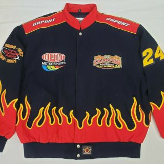 Vintage Chase Authentic Jeff Hamilton Nascar Racing Jacket Sz 2xl Dupont Flames