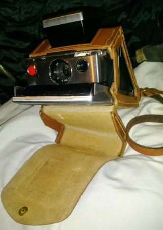 Vintage Polaroid Sx70 Land Camera First Model 1 Leather Case Tray