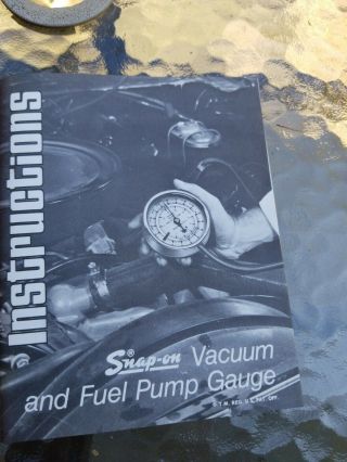 Vintage Snap - On Tools Vacuum & Fuel Pump Pressure Gauge With Case And Book 3
