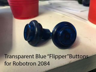 Six Translucent Blue Pinball Arcade Flipper Button Robotron 2084 Control Panel