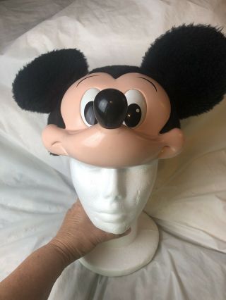 Vtg 90s Mickey Mouse 3d Hard Plastic Face Hat Disney Mesh Snapback Ears Made Usa