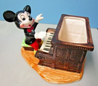 Vintage Walt Disney " Mickey Mouse Piano Ceramic Planter "