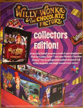 Willy Wonka & The Chocolate Factory Ce By Jersey Jack Pinball Flyer
