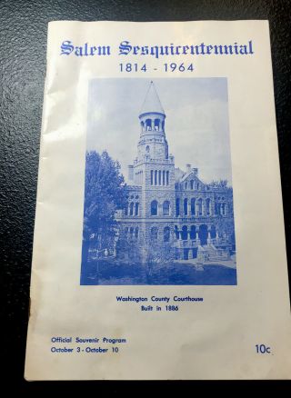 1964 Salem Indiana Sesquicentennial Souvenir Booklet - Salem Dairy Advertising