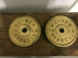 Vintage Pair Weider 10 Lb Weight Plates 2 X 10 Lb - 1” Hole
