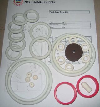 1975 Gottlieb Fast Draw Pinball Rubber Ring Kit
