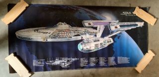 Vintage - Movie Poster - Star Trek Motion Picture Uss Enterprise - 1979 48 X 22 "