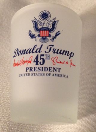 Rare Trump Shot Glass Jigger Eagle Seal 45th President Vp Pence Or Small Vase