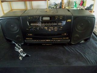 Vintage JVC AM FM /Dual Cassette Dubbing /CD player Boombox Stereo model PC - X95 2