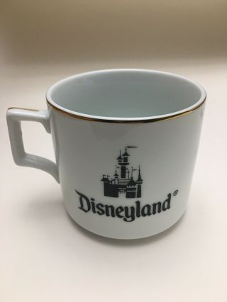 Vintage Disneyland Gold Trim Porcelain Coffee Mug Cup Made In Japan