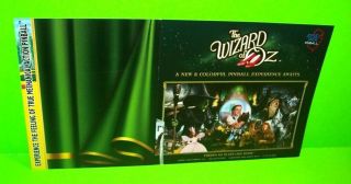 The Wizard Of Oz Pinball Flyer Nos Fold - Out Promo Art Flyer Sheet 2013