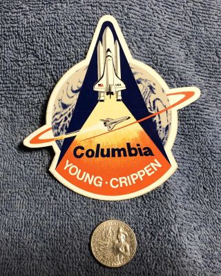 Vintage 1981 Official Nasa Space Shuttle Columbia Sts - 1 Sticker Decal Rare