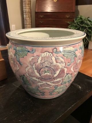 Vintage Asian Oriental Ceramic Porcelain Vase Planter Pot