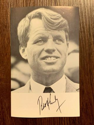 1968 Robert Bobby Kennedy Autographed Campaign Photo Flyer Pamphlet