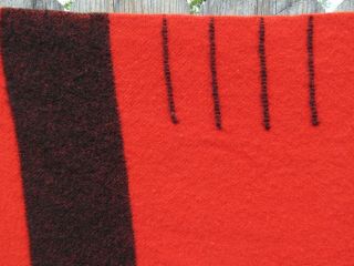 Vintage Hudson’s Bay 4 Point Blanket 100 Wool Red Black 80 x 63 England 3