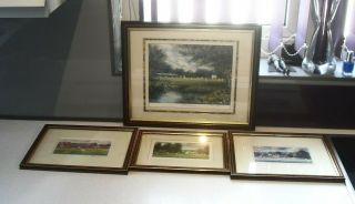Vintage 4 Terry Harrison Artist Signed Cricket Framed Prints Ready To Hang
