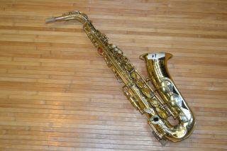 Vintage Conn Alto Saxophone " Flower Design " Parts As - Is Repair N166541
