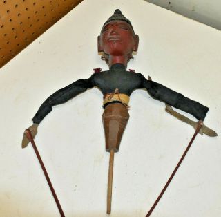 Antique Carved Chinese Hand Puppet Doll Estate Find Of Us Wwii Soldier