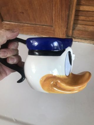 Vintage Disney DONALD DUck Character Figural Head Ceramic Mug - 2