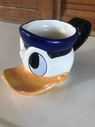 Vintage Disney DONALD DUck Character Figural Head Ceramic Mug - 3