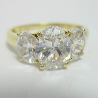 Vintage Estate 14k Yellow Gold Ring With Cubic Zirconia - 3.  5 Grams - Size 9
