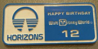 1983 Walt Disney World Cast Member 12th Happy Birthday Vintage Button Pin