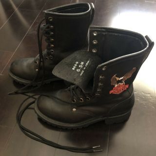 Vintage HARLEY DAVIDSON women ' s Motorcycle Eagle Boots 8660 lace - up 6.  5 M 2