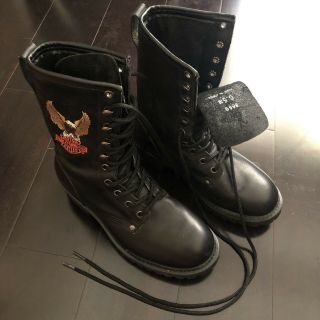 Vintage HARLEY DAVIDSON women ' s Motorcycle Eagle Boots 8660 lace - up 6.  5 M 3