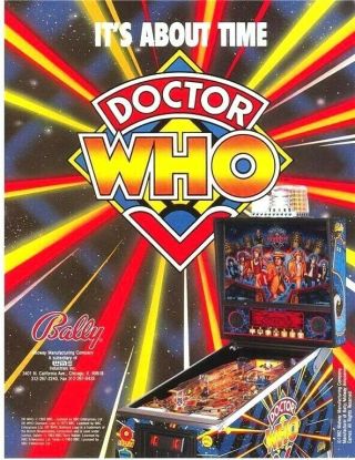 Bally Doctor Who Pinball Flyer Nos Artwork Daleks Dr Tardis Sci - Fi 1992