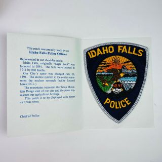 Idaho Falls Police Idaho Patch W/ Booklet