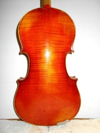 Old Antique Vintage Early 1900s " German " 2 Pc Back Full Size Violin