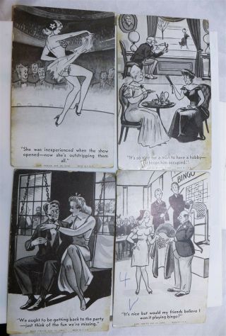 Vintage 1945 Exhibit Supply Co.  Comic Cards Black & White Arcade Cards X 4