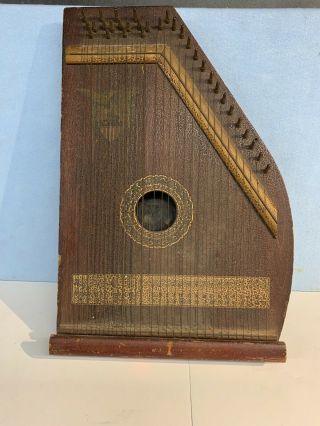 Estate Find String Antique Menzenhauer Mandolin Guitar Zither Harp Eagle Flag
