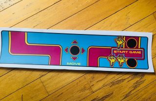 1981 Midway Ms Pac Man Arcade Control Panel Overlay Namco Upright Game