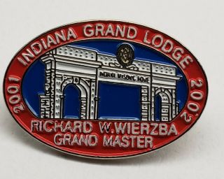 Indiana Mason Grand Master Richard Wierzba 2001 2002 Pin