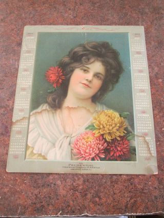 Vintage 1905 The Prudential Insurance Co.  Female Portrait Calendar