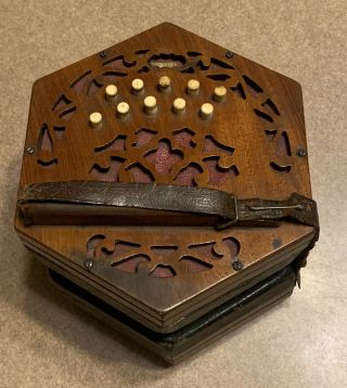 Antique Victorian 20 Key Concertina Squeeze Box Joseph Higham Manchester England