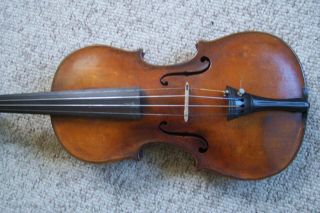 Antique 1800s Schweitzer Full Size Violin One Piece Back