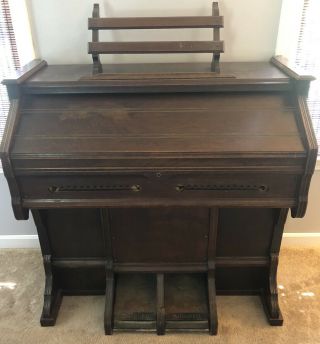 Antique Pump Organ With Stool