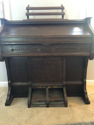 Antique Pump Organ with stool 2