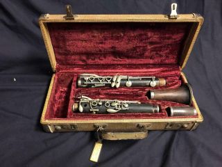 Antique C G Conn Clarinet 1908 - 1909 Vintage Reed Mouthpiece Instrument W/ Case