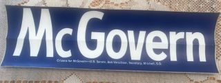 Vintage Political Bumper Sticker Decal George Mcgovern Us Senate,  Bob Verschoor
