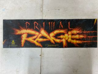 1994 Atari Primal Rage Translight Header Marquee Coin Op Video Arcade