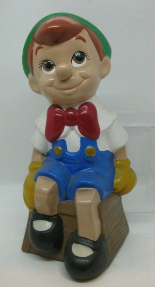 Vintage Walt Disney Productions Pinocchio Ceramic Painted Figurine 9.  5 " Tall