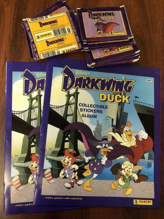 Darkwing Duck - 29 Packs Of Panini Stickers,  2 Empty Albums - Disney 1991