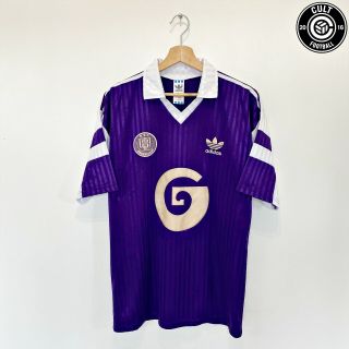 1990/92 Anderlecht Vintage Adidas Away Football Shirt Jersey (m/l) Lamptey Era