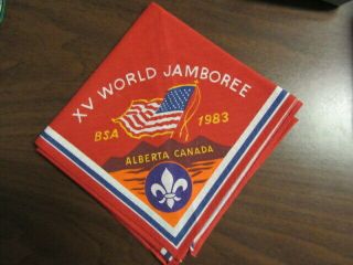 1983 World Jamboree Us Contingent Neckerchief Eb24