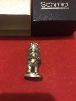 Walt Disney Usa Schmid Fine Pewter Bashful Dwarf 106 Figurine - -